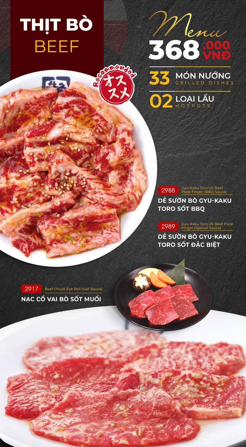 Menu Gyu-Kaku – Aeon Mall Long Biên 4 