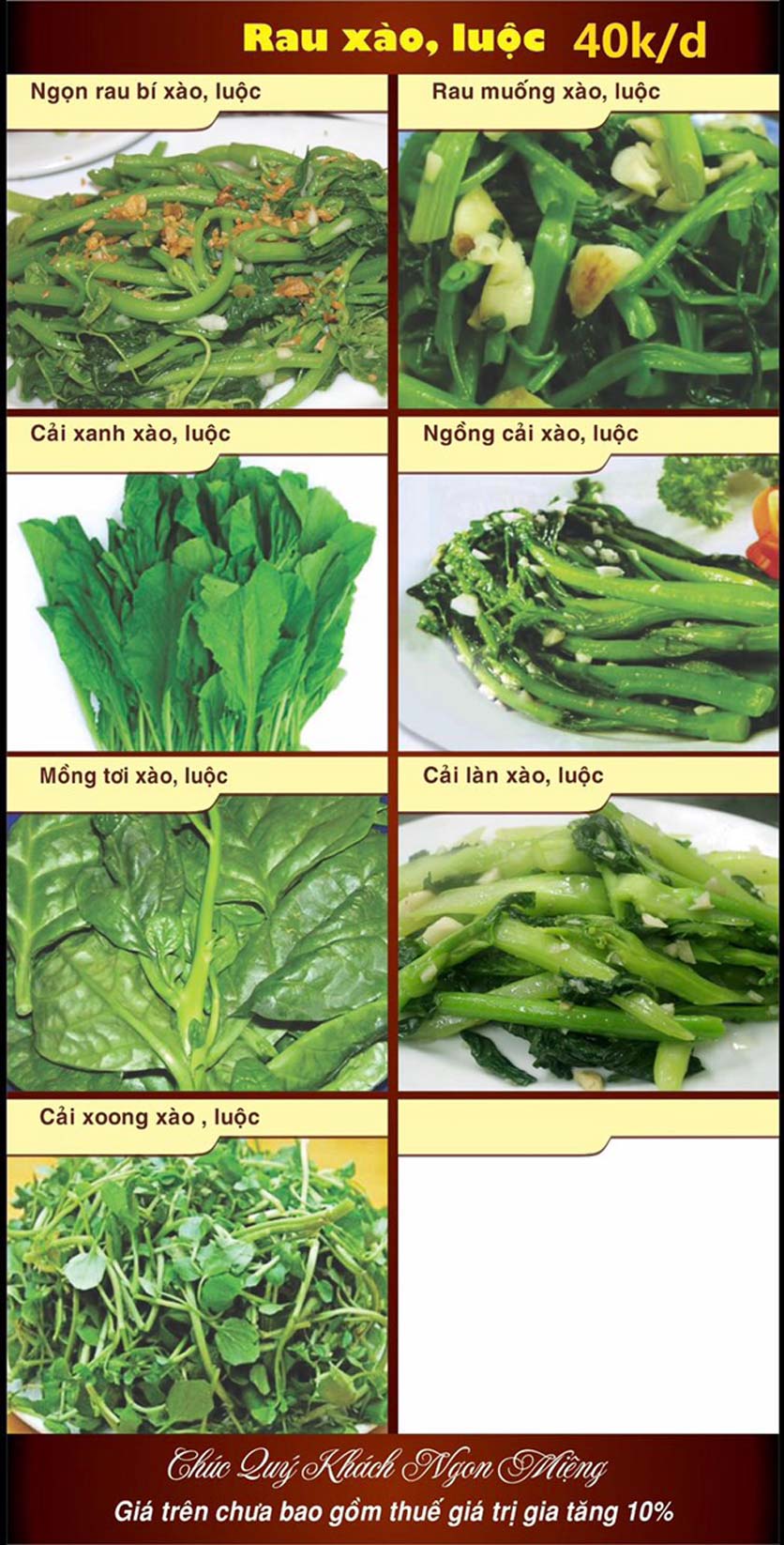 Menu Hải Sản Nhà Tôi - Nguyễn Văn Tuyết 10 