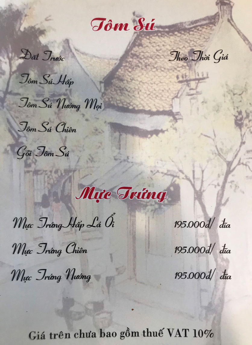 Menu Hà Nội Phố - Hàm Nghi 13 
