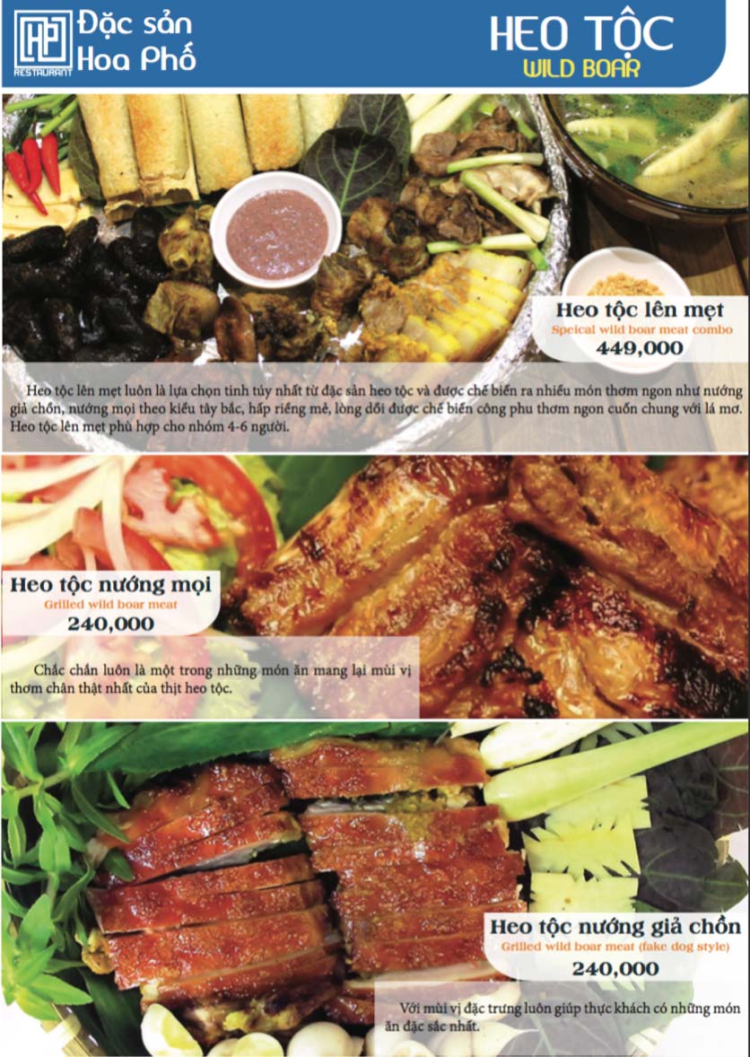 Menu Hoa Phố Quán - Bến Vân Đồn 2 