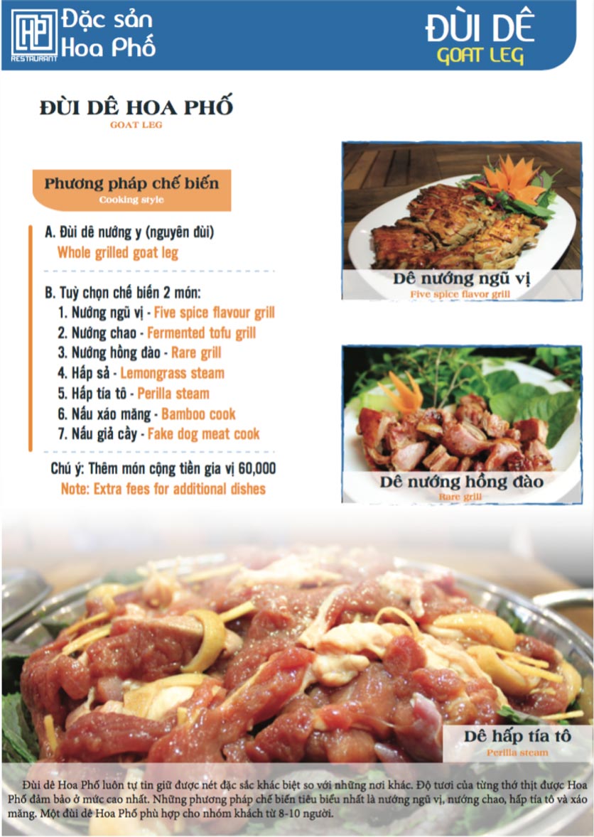 Menu Hoa Phố Quán - Bến Vân Đồn 6 