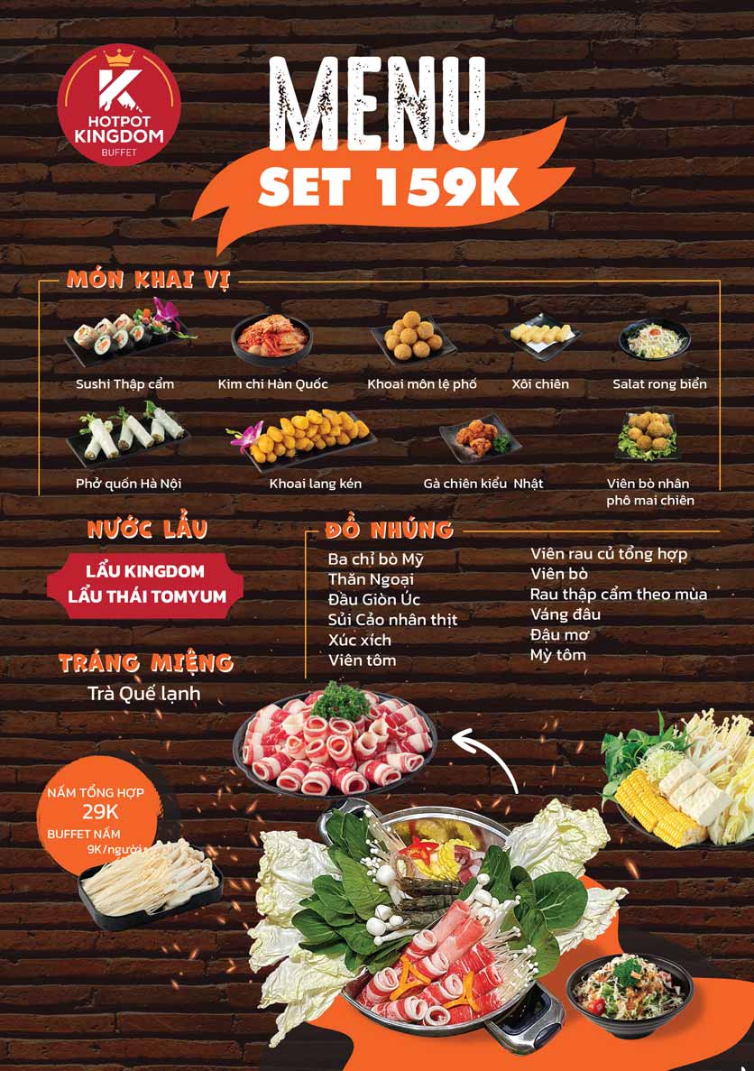Menu Hotpot Kingdom - Trần Quốc Hoàn 2 