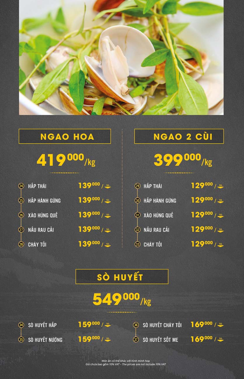 Menu Hải Sản Cua Bay - Đỗ Quang   15 