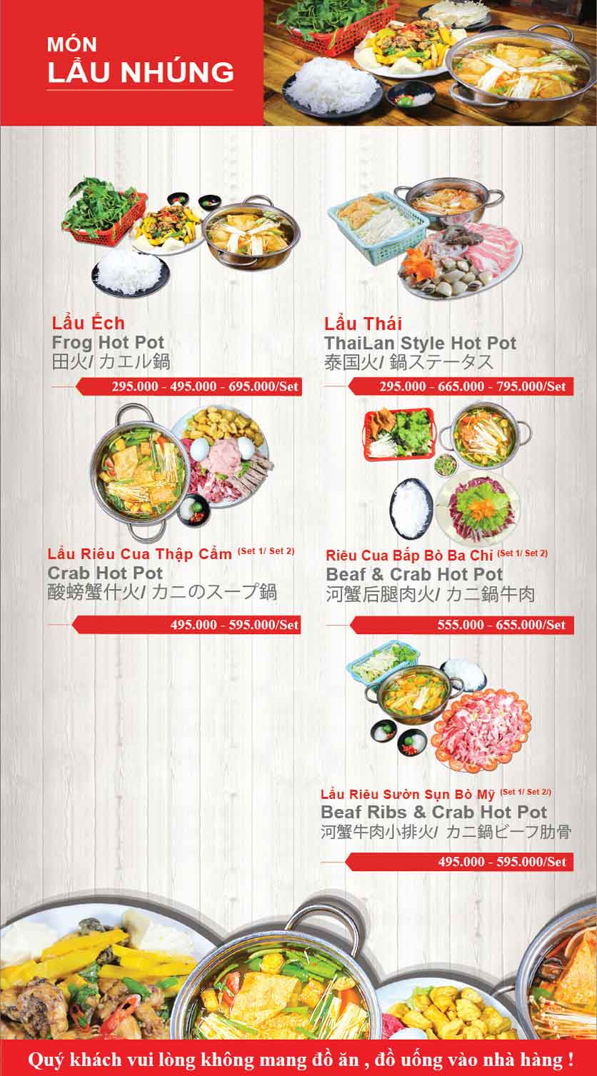 Menu Lẩu Đức Trọc - Nguyễn Văn Lộc 10 