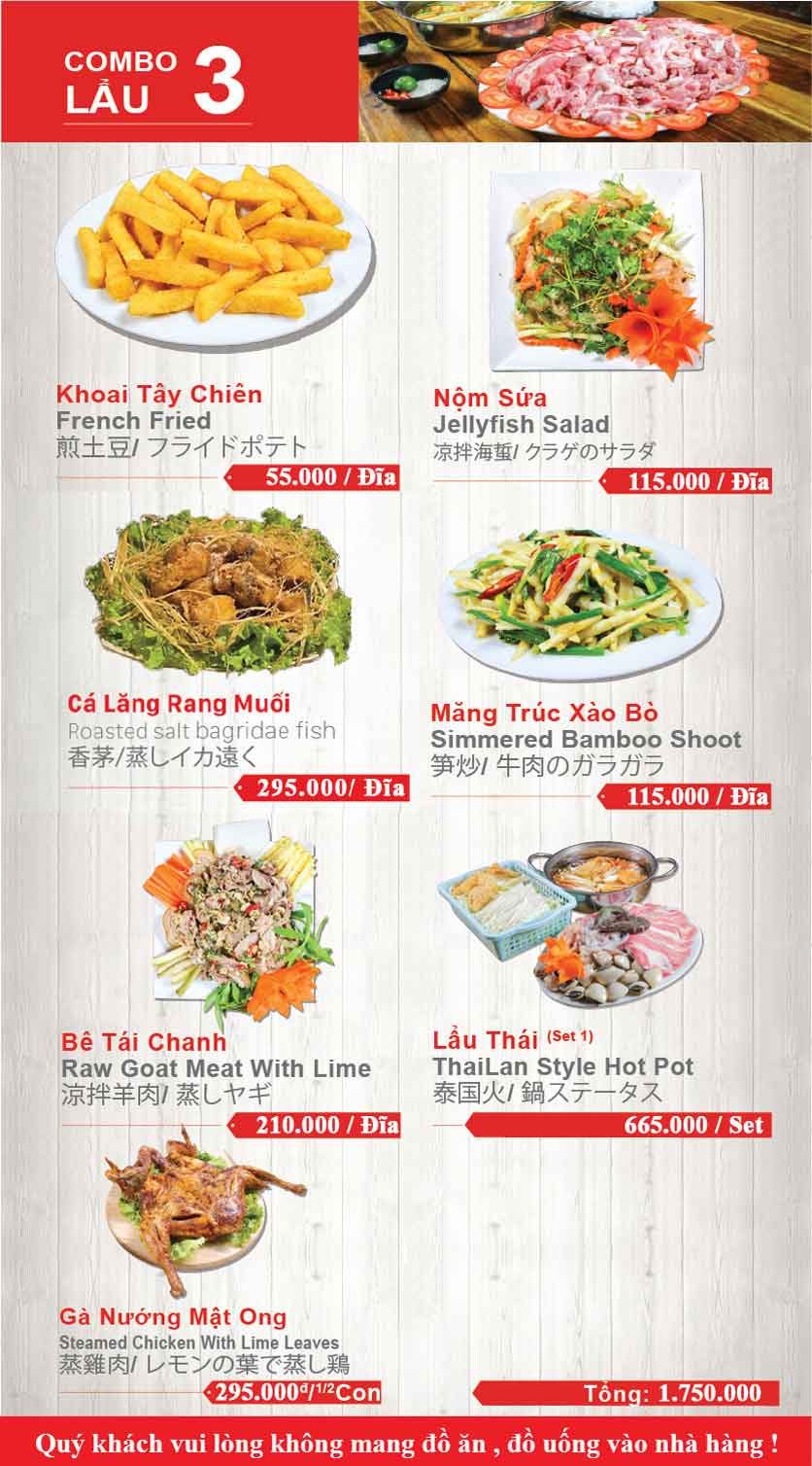 Menu Lẩu Đức Trọc - Nguyễn Văn Lộc 17 