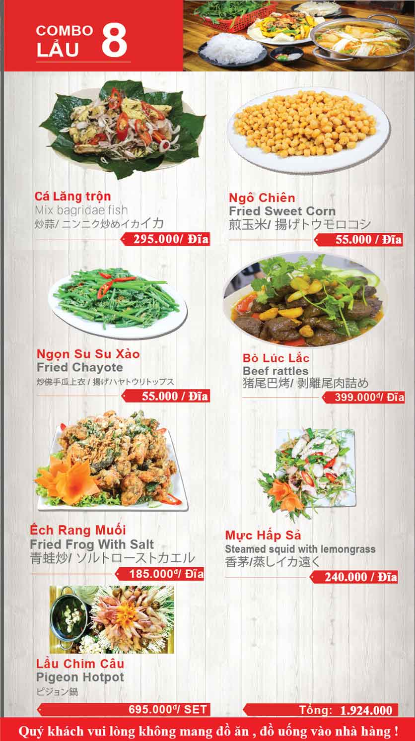 Menu Lẩu Đức Trọc - Nguyễn Văn Lộc 22 
