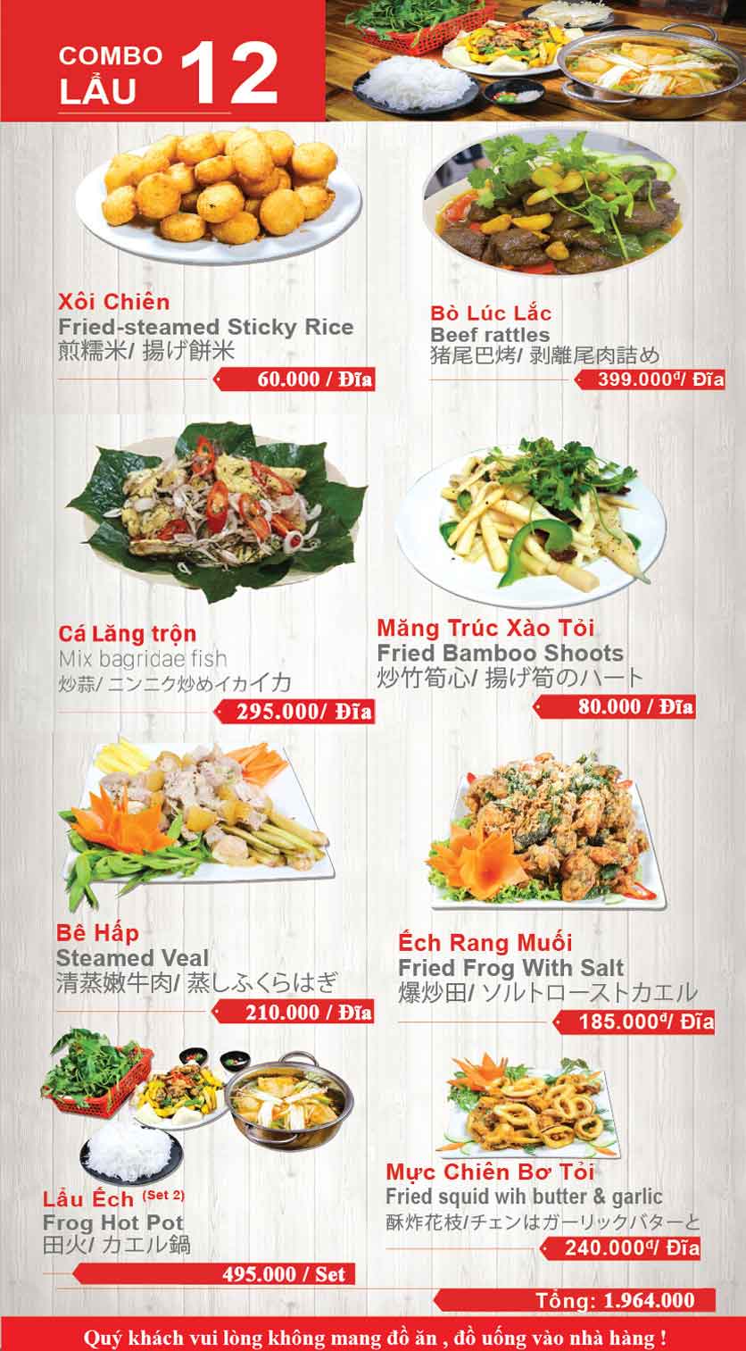 Menu Lẩu Đức Trọc - Nguyễn Văn Lộc 28 