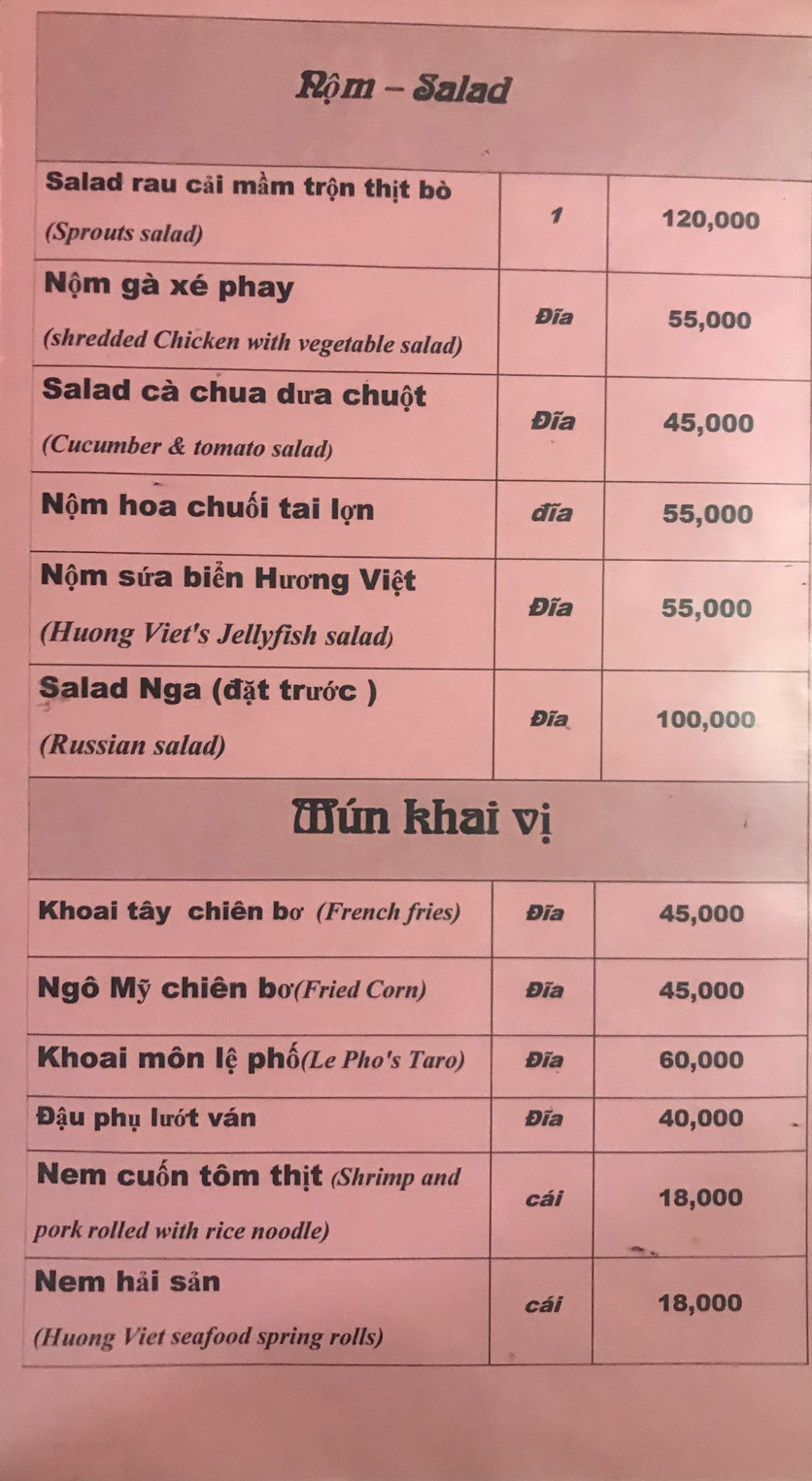 Menu Hương Việt - Đỗ Đức Dục   2 