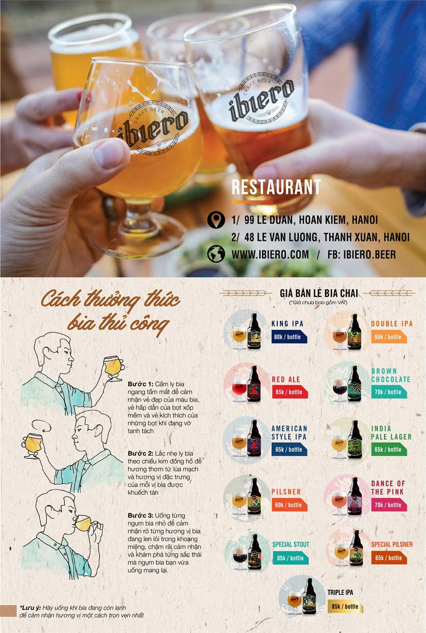 Menu iBiero Craft Beer Station  – Lê Duẩn 18 