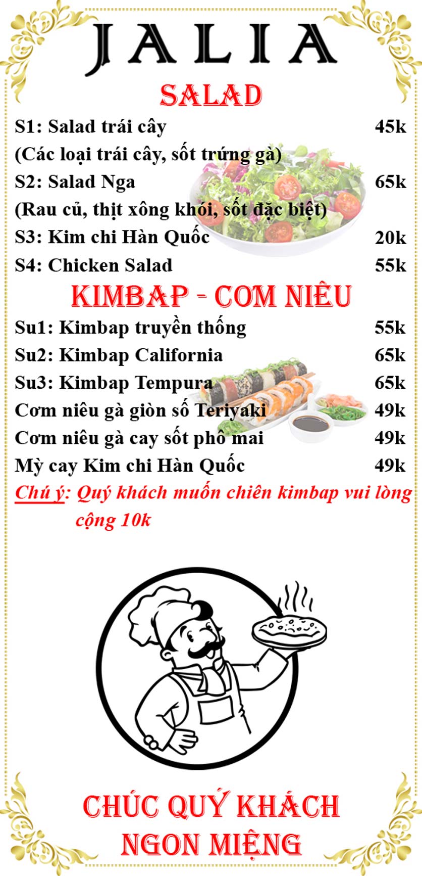 Menu Jalia - Vũ Ngọc Phan 6