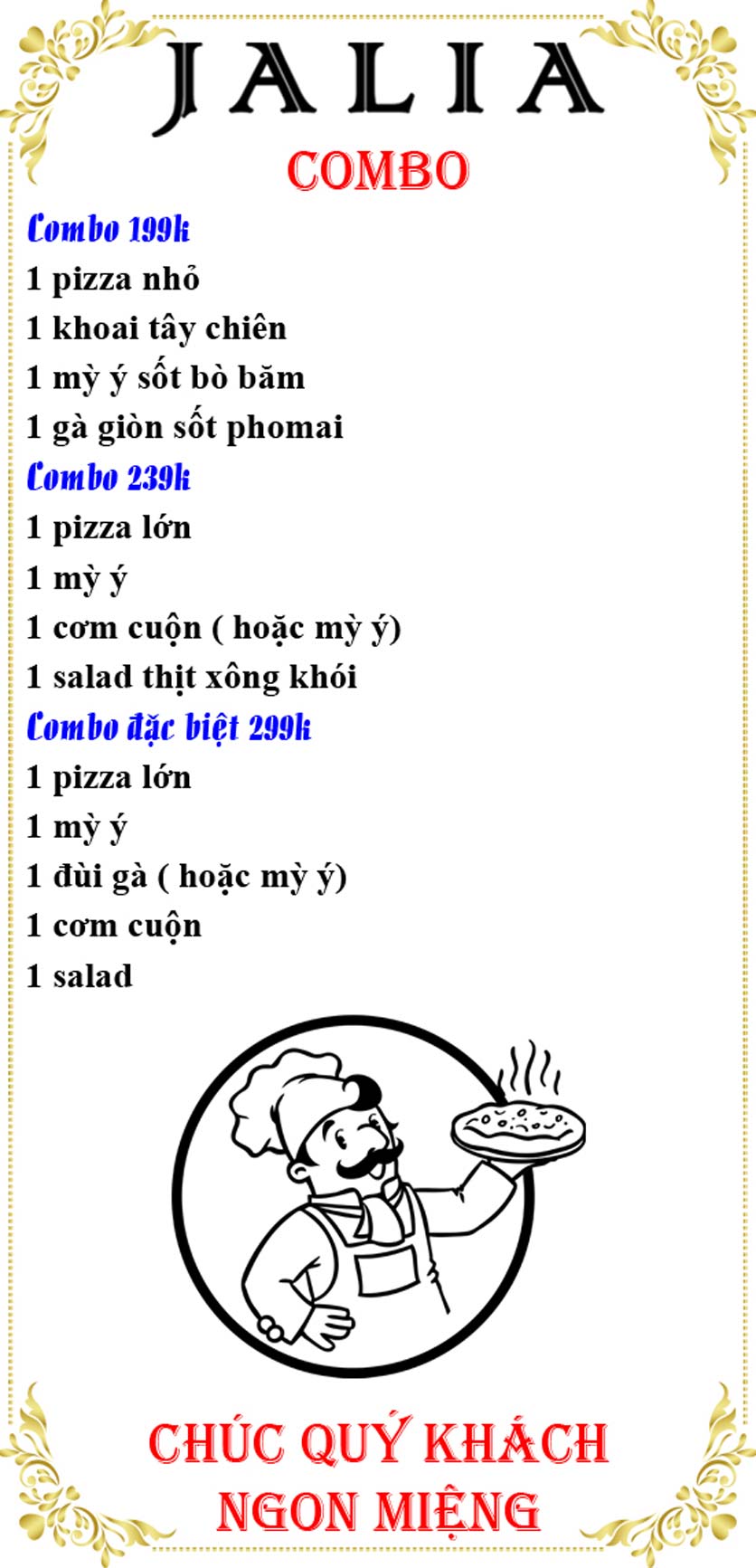 Menu Jalia - Vũ Ngọc Phan 9