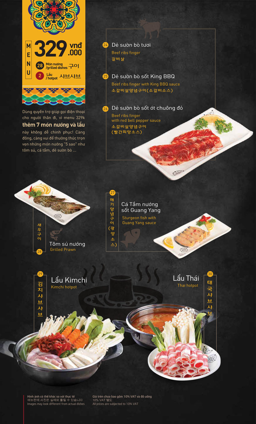 Menu King BBQ Buffet – Lương Yên 4