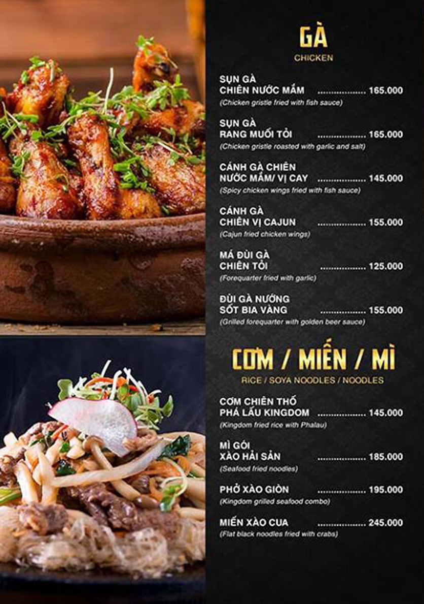 Menu Kingdom Beer Club - Lê Văn Hưu 5