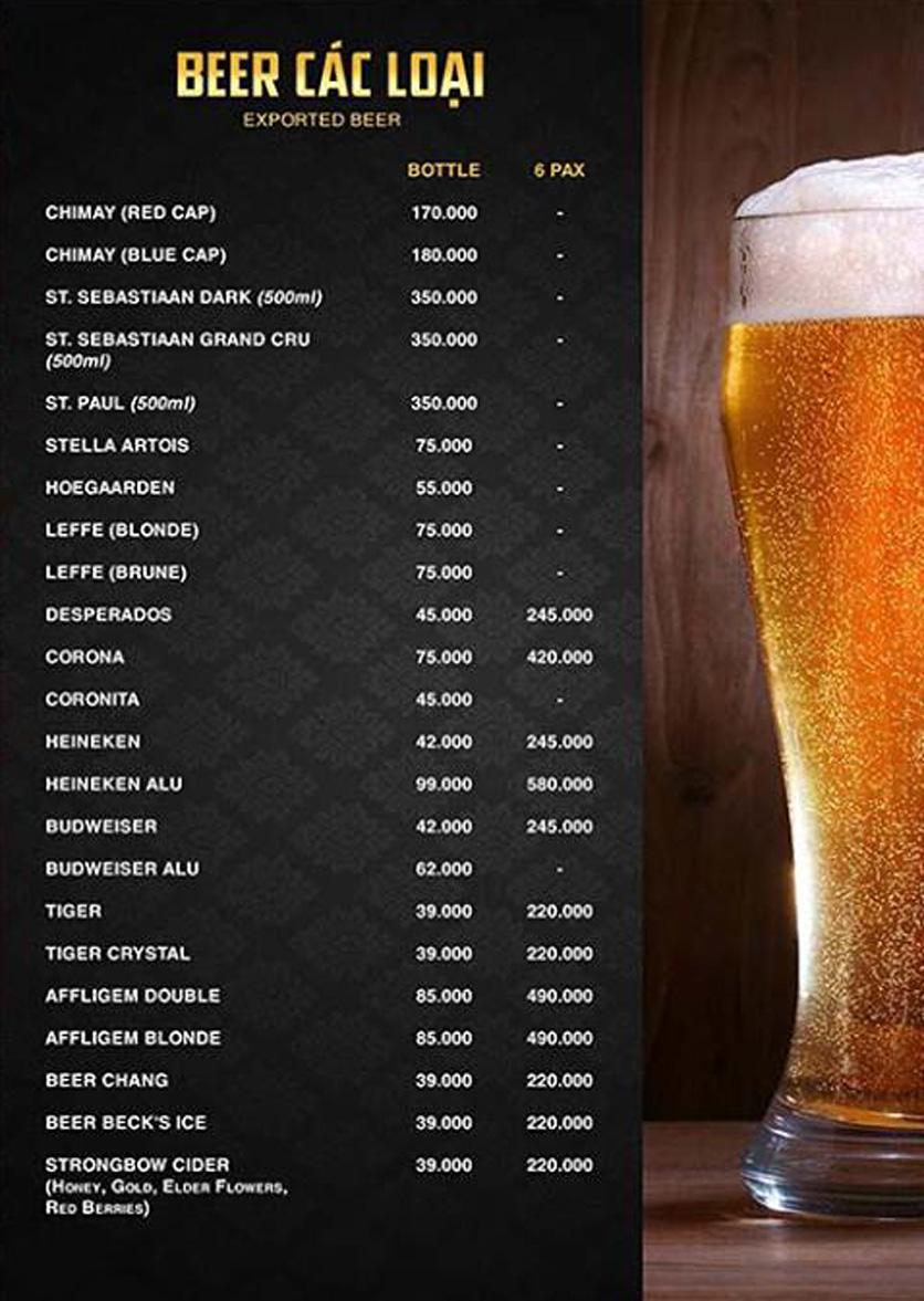 Menu Kingdom Beer Club - Lê Văn Hưu 8