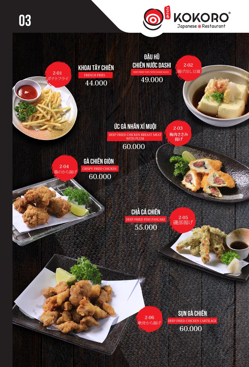 Menu Kokoro - Nguyễn Chánh 5