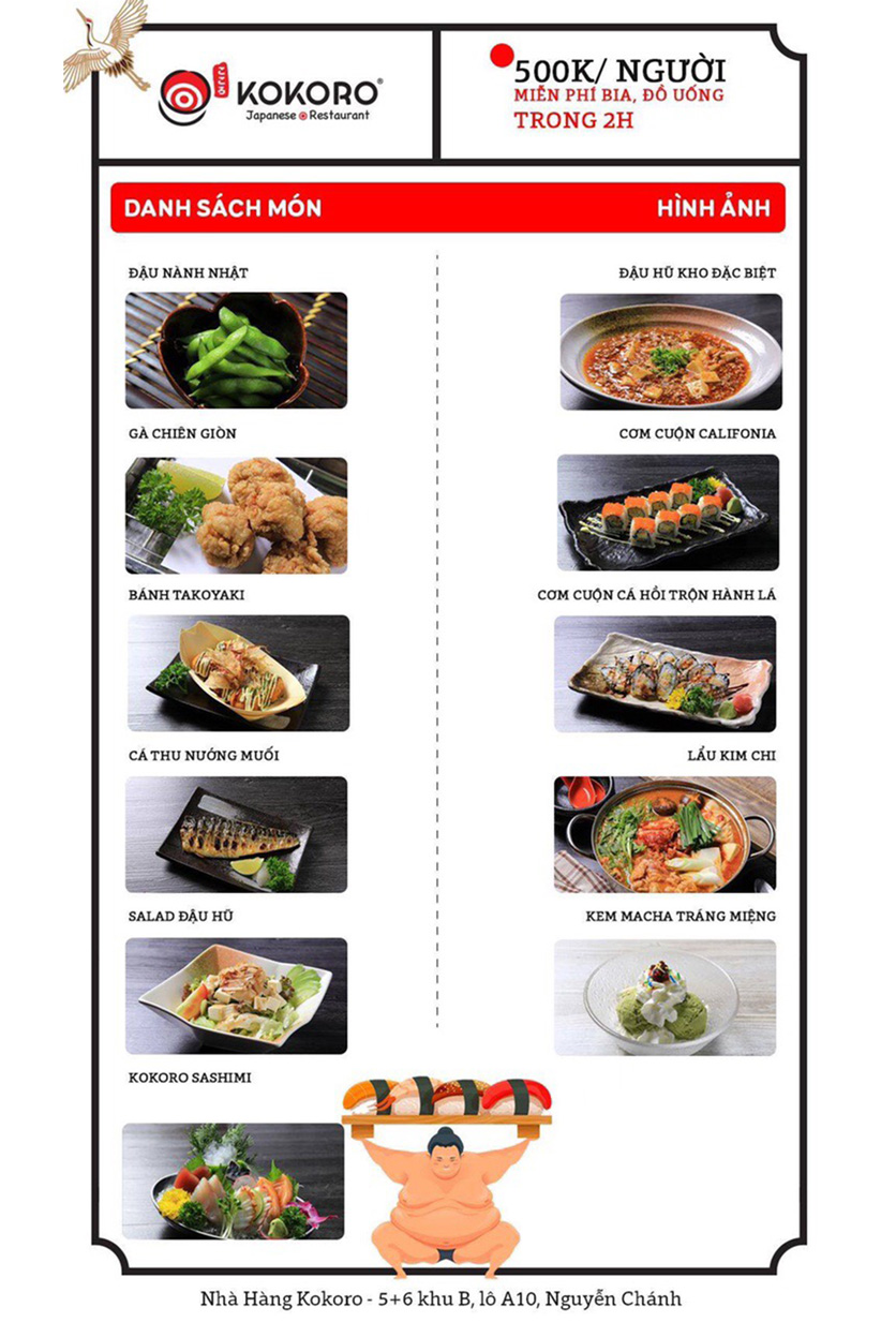 Menu Kokoro - Nguyễn Chánh 1