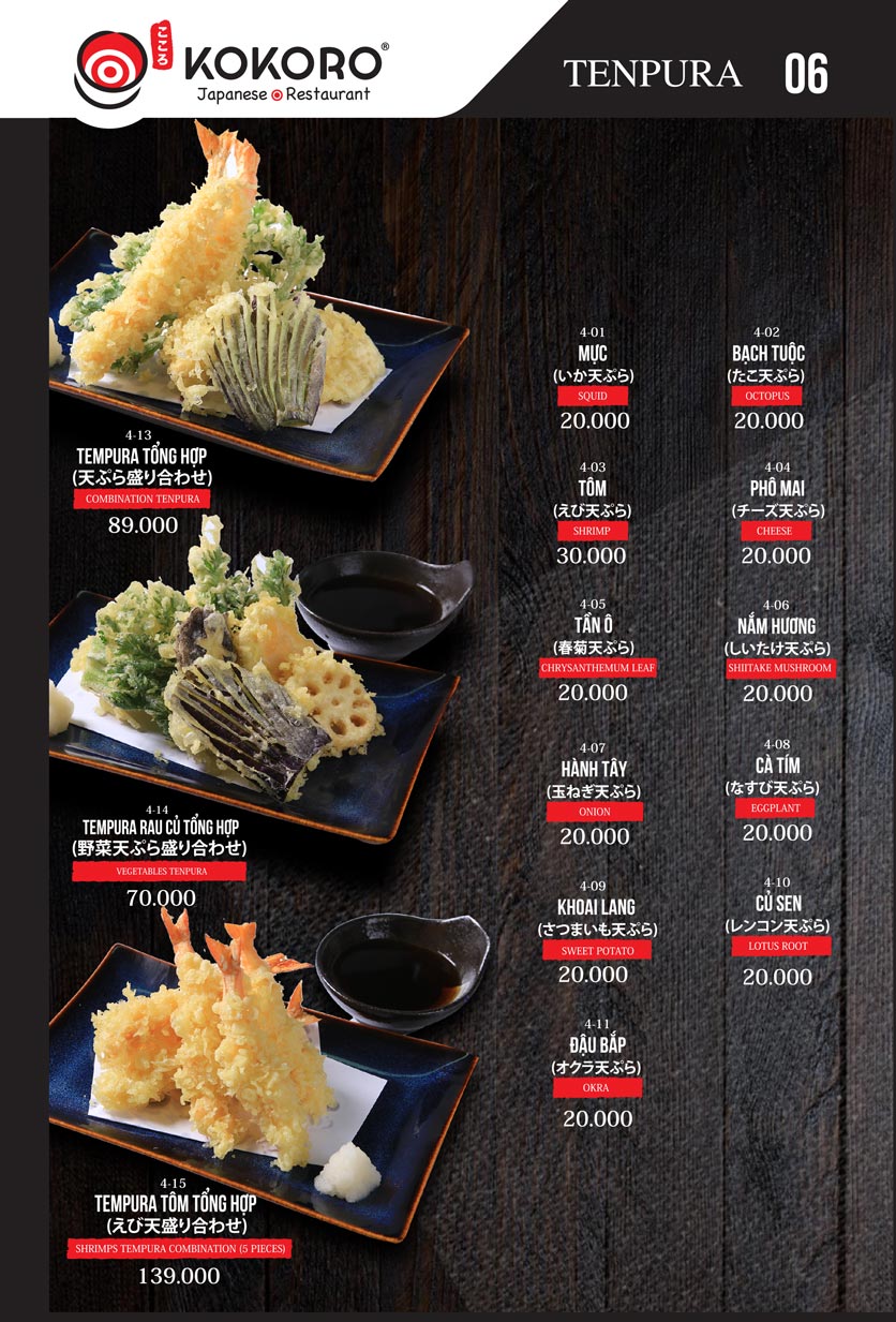 Menu Kokoro - Nguyễn Chánh 8