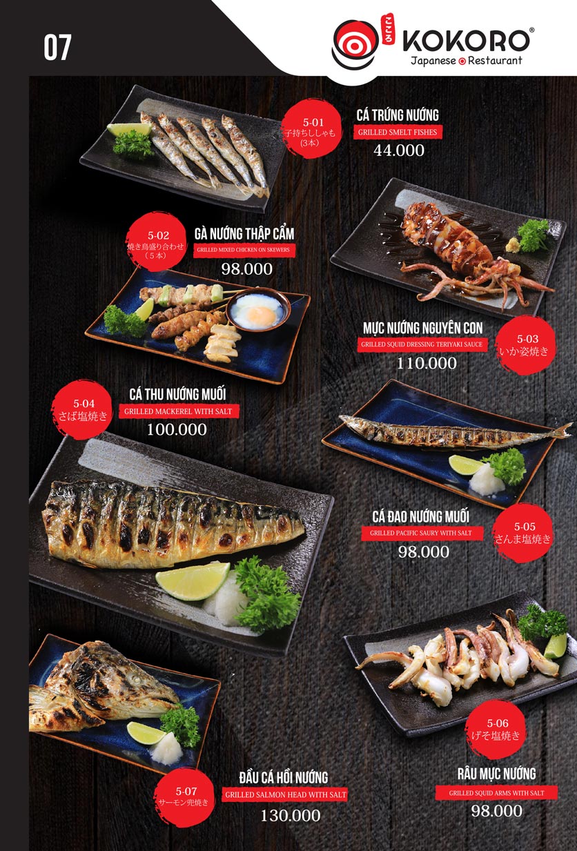 Menu Kokoro - Nguyễn Chánh 9