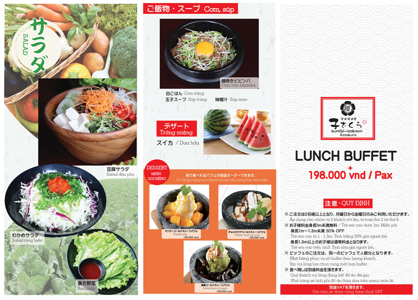 Menu Kozakura - Kim Mã 1
