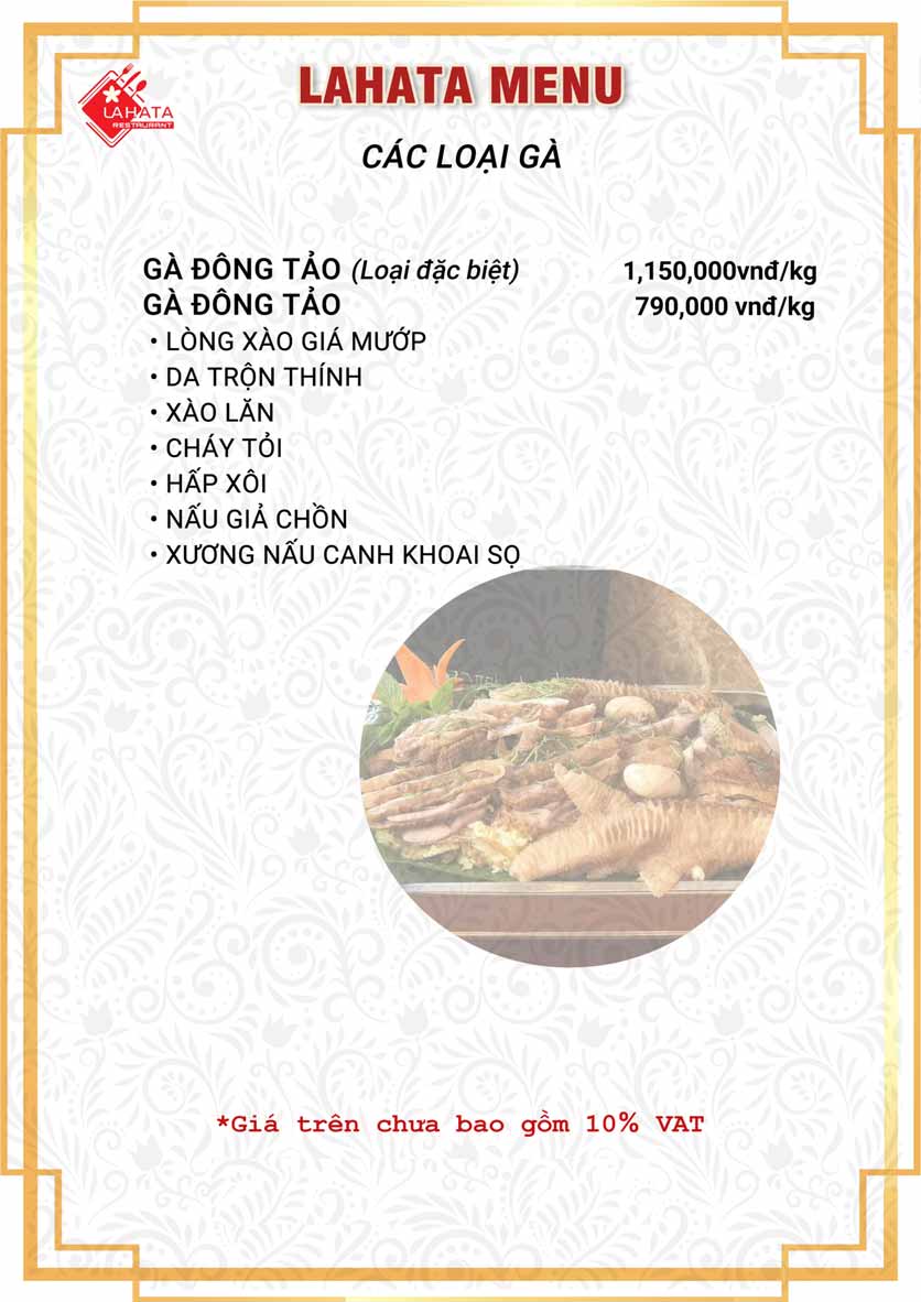 Menu Lahata Restaurant - Dương Đình Nghệ 17 