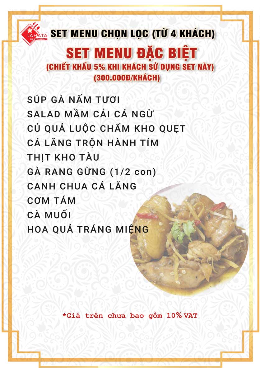 Menu Lahata Restaurant - Dương Đình Nghệ 3 