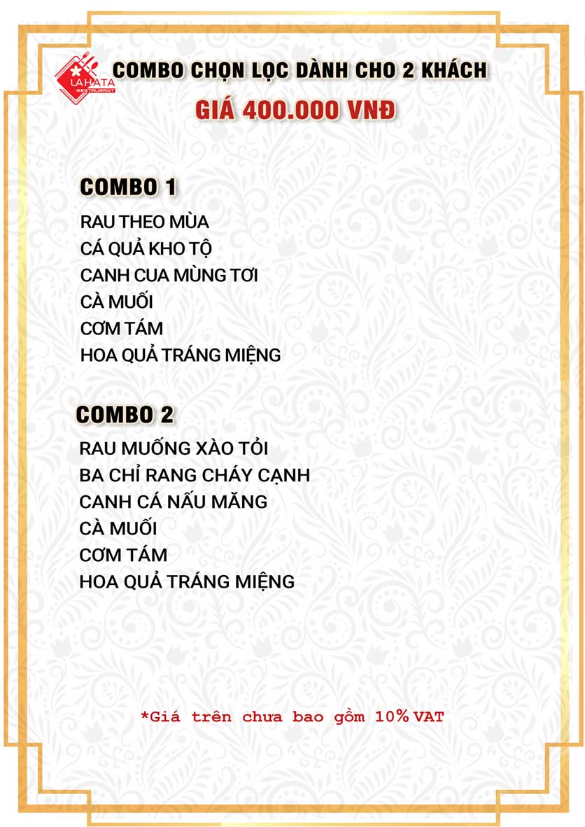 Menu Lahata Restaurant - Dương Đình Nghệ 5 