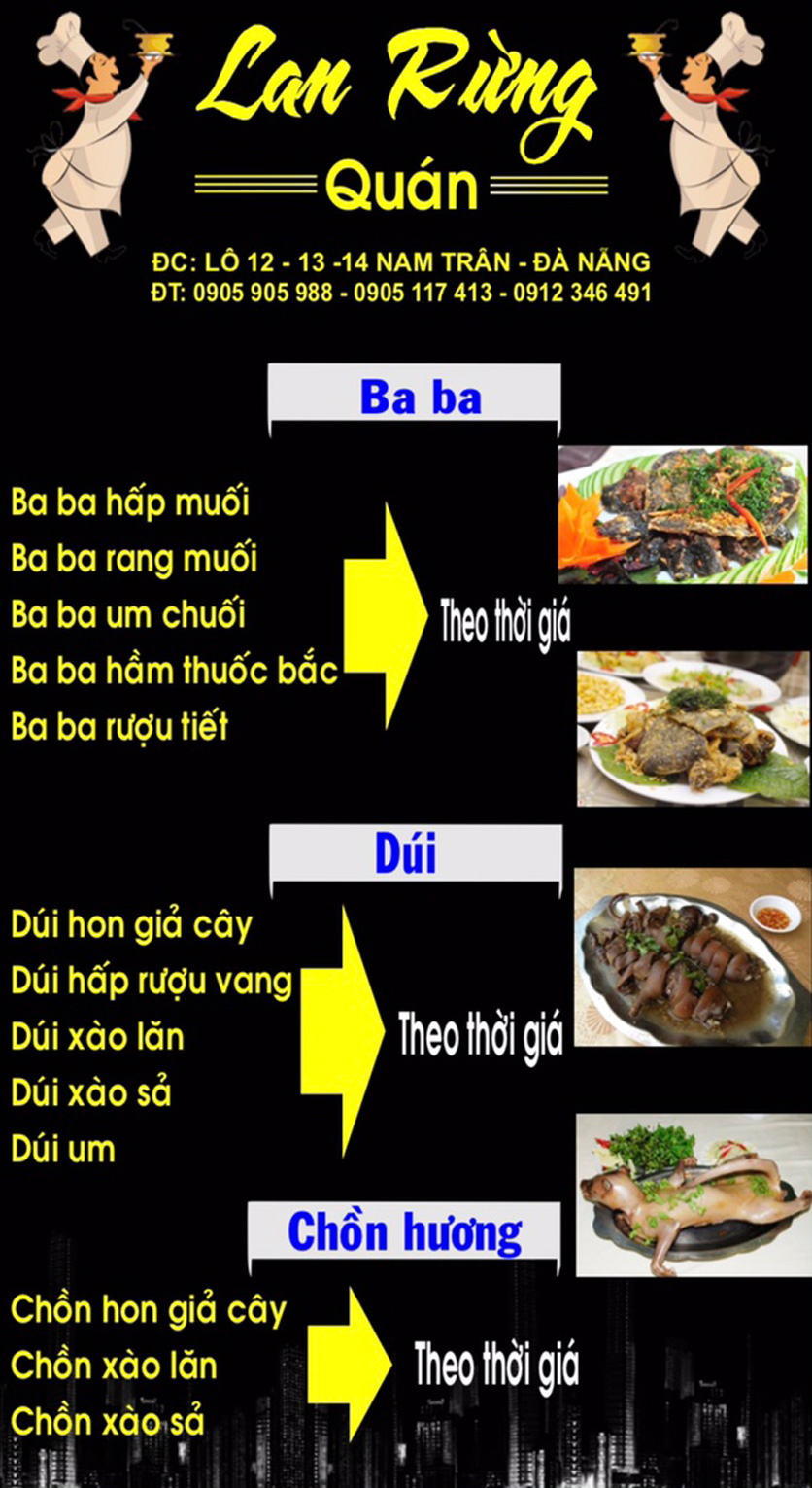 Menu Lan Rừng – Đường Nam Trân 1