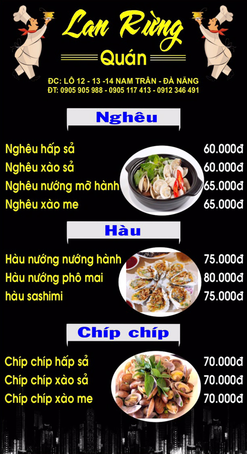 Menu Lan Rừng – Đường Nam Trân 3