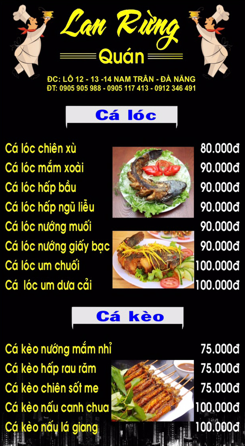 Menu Lan Rừng – Đường Nam Trân 7