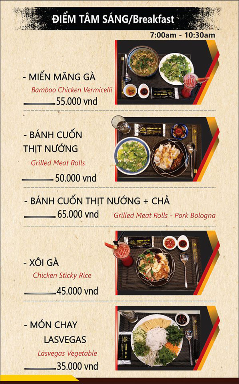 Menu Las Vegas 212 – Khu du thuyền DHC - Marina 1