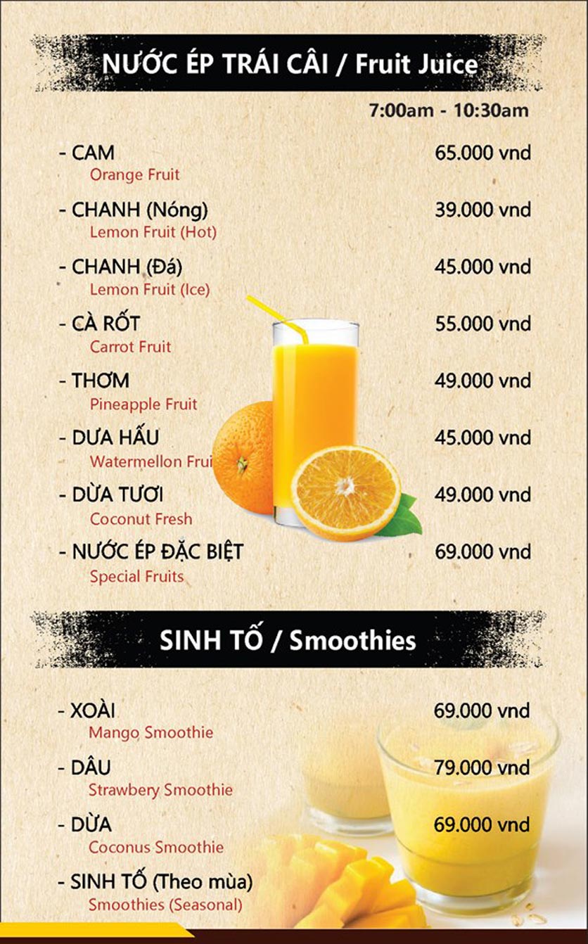 Menu Las Vegas 212 – Khu du thuyền DHC - Marina 4