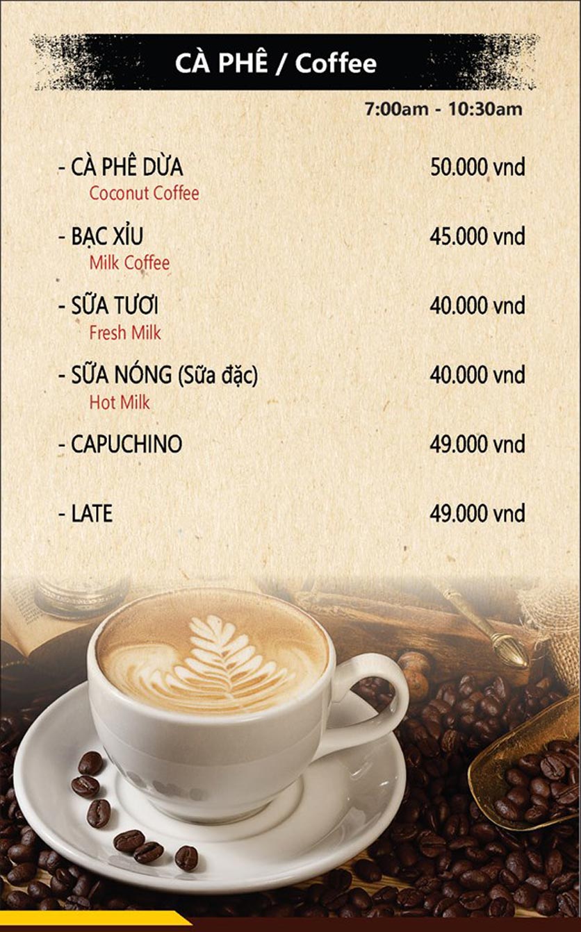 Menu Las Vegas 212 – Khu du thuyền DHC - Marina 5
