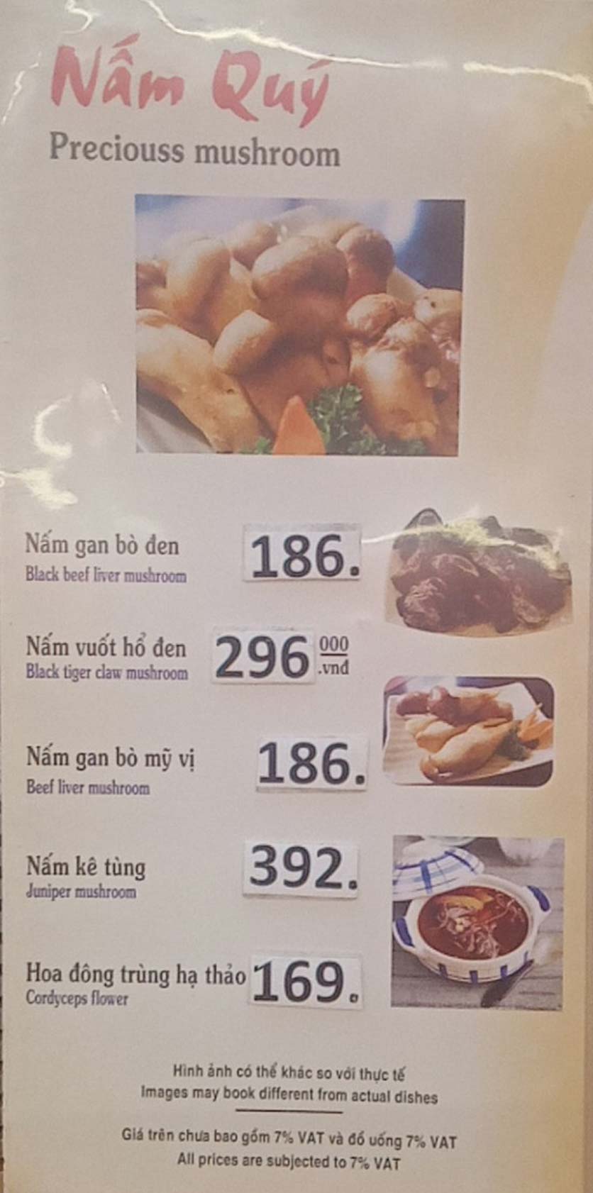 Menu Lẩu Nấm Thảo Quý  8 