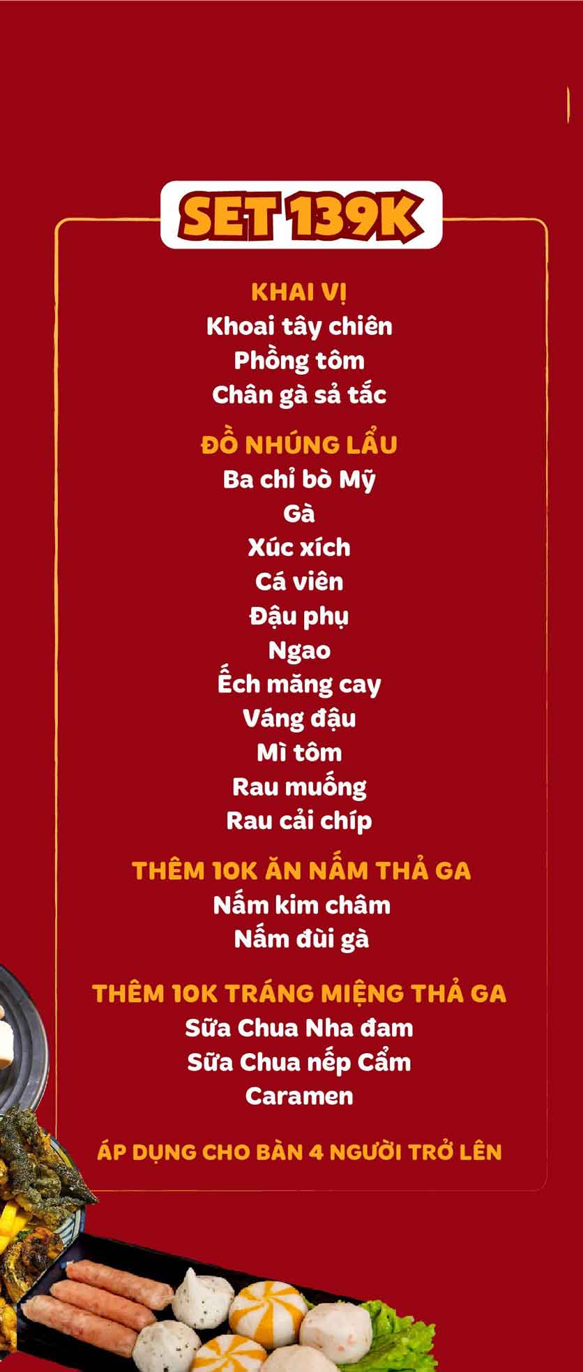Menu Lẩu Quán 88 - Nguyễn Hiền 2 