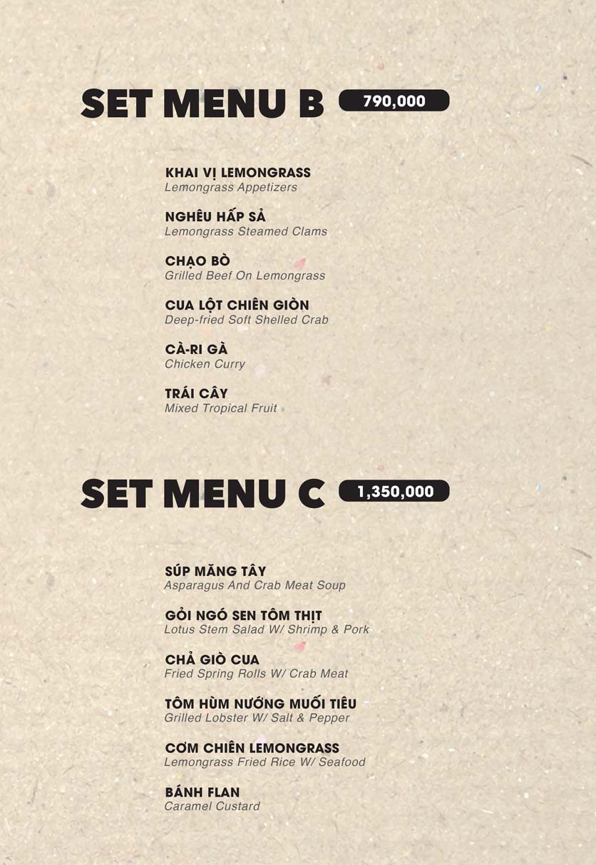 Menu Lemongrass - Nguyễn Thiệp 2