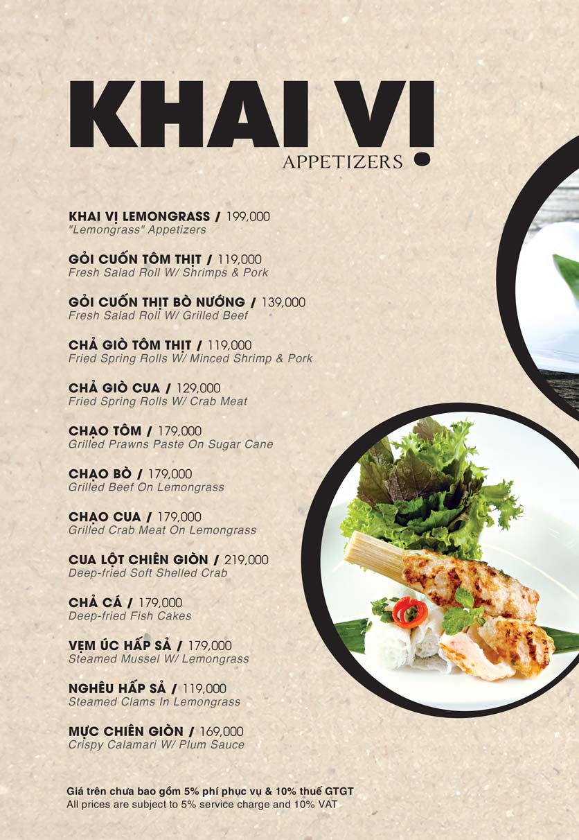 Menu Lemongrass - Nguyễn Thiệp 3