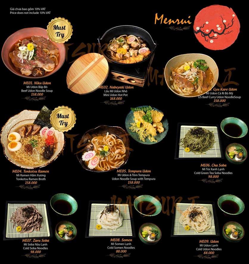 Menu MATSURI - Japanese Restaurant - Xuân Thủy 20 