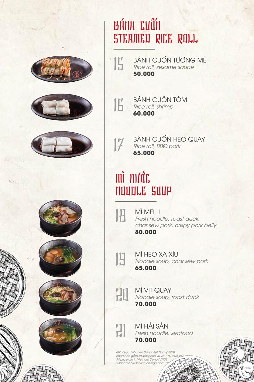 Menu Mei Li Dimsum Kitchen - Cocobay Đà Nẵng 3