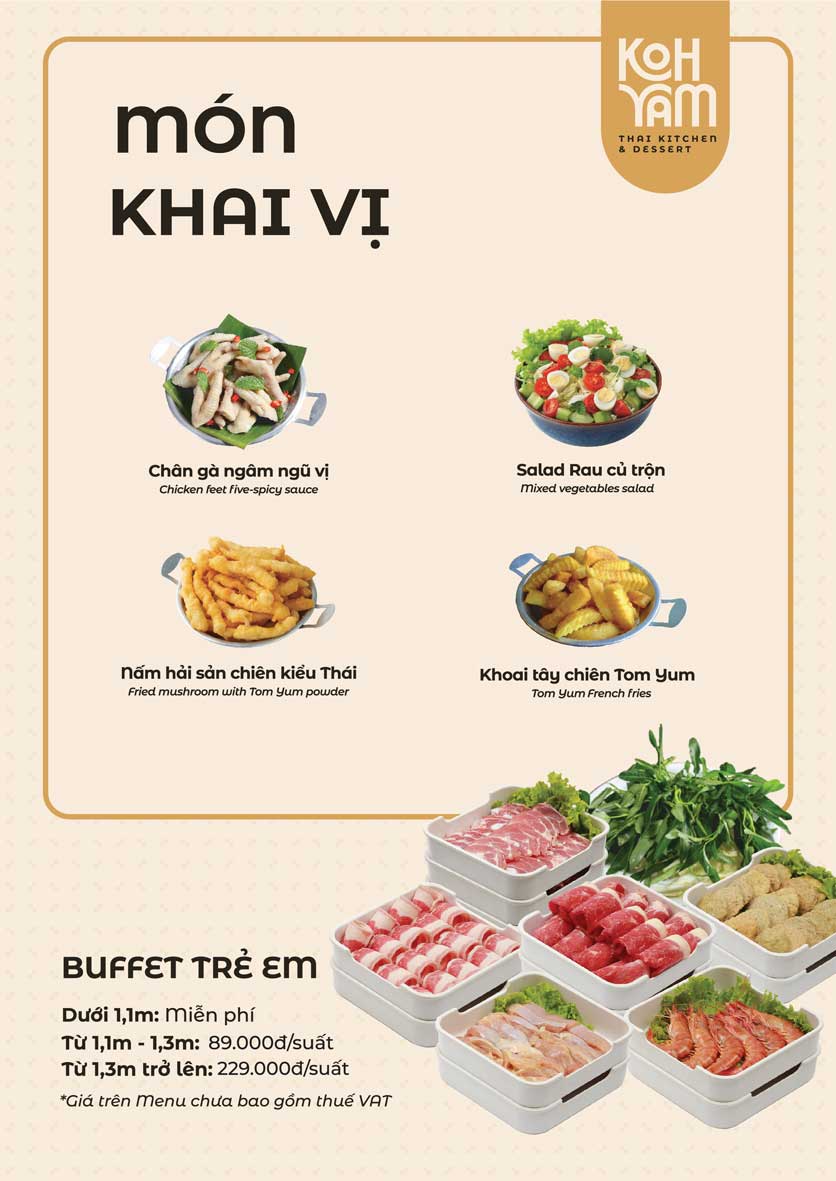 Menu Bếp Thái Koh Yam - Quang Trung 2 
