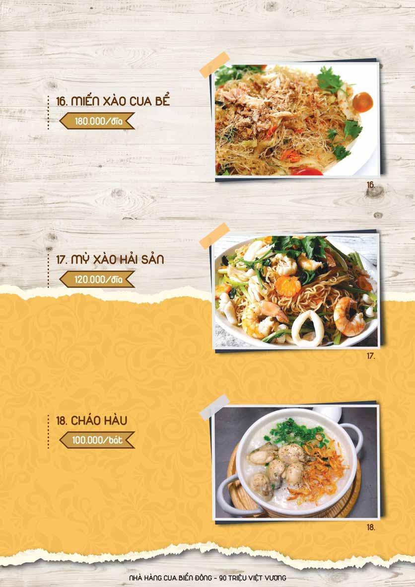 Menu Cua Biển Đông - Triệu Việt Vương 4 