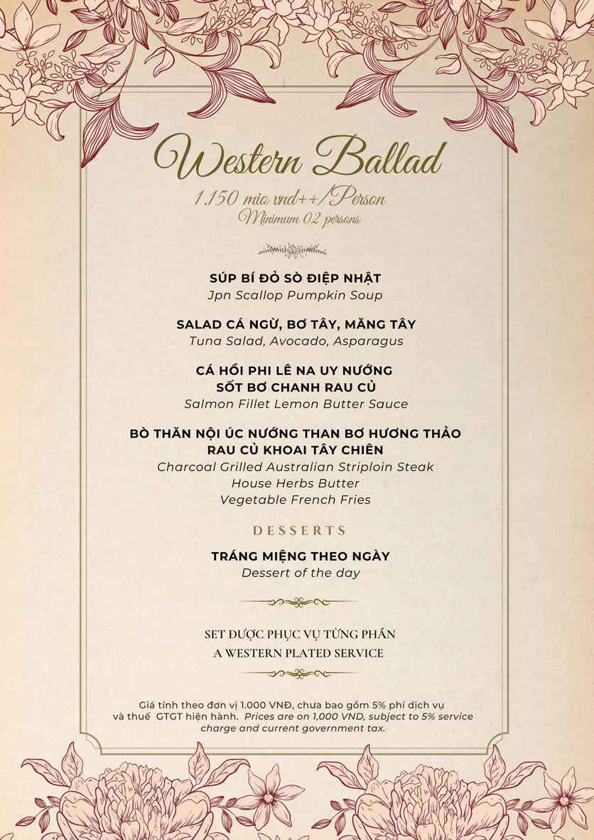Menu Maison Mận - Đỏ Restaurant - Trần Nhật Duật 13 