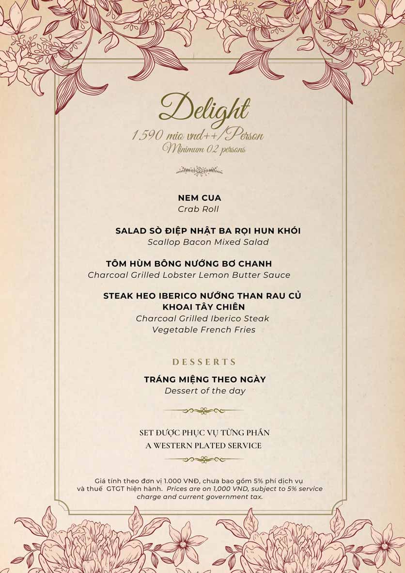 Menu Maison Mận - Đỏ Restaurant - Trần Nhật Duật 9 