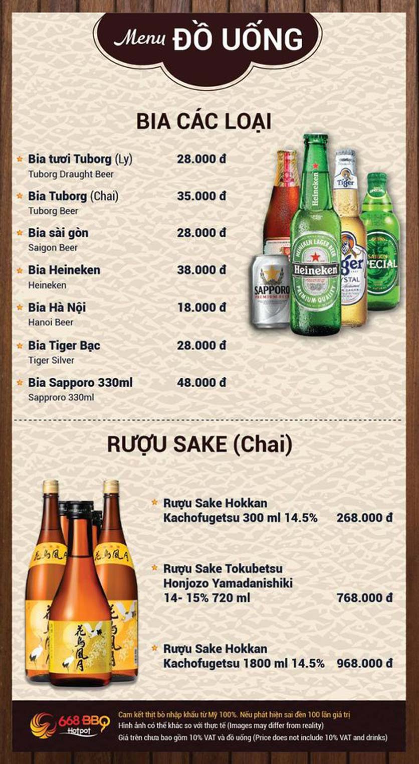 Menu 668 BBQ & Hotpot - Vũ Phạm Hàm 13 