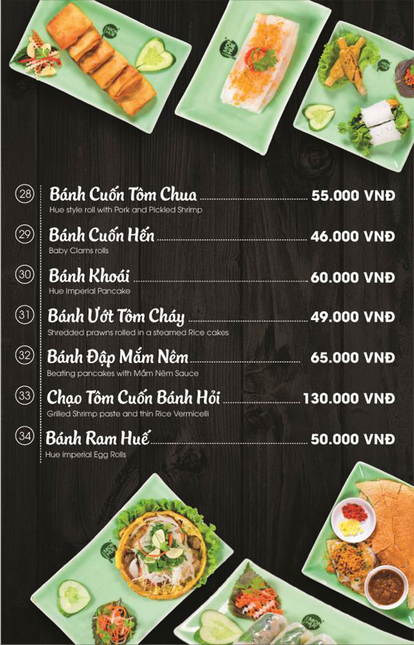 Menu Món Huế – Trần Duy Hưng 11 