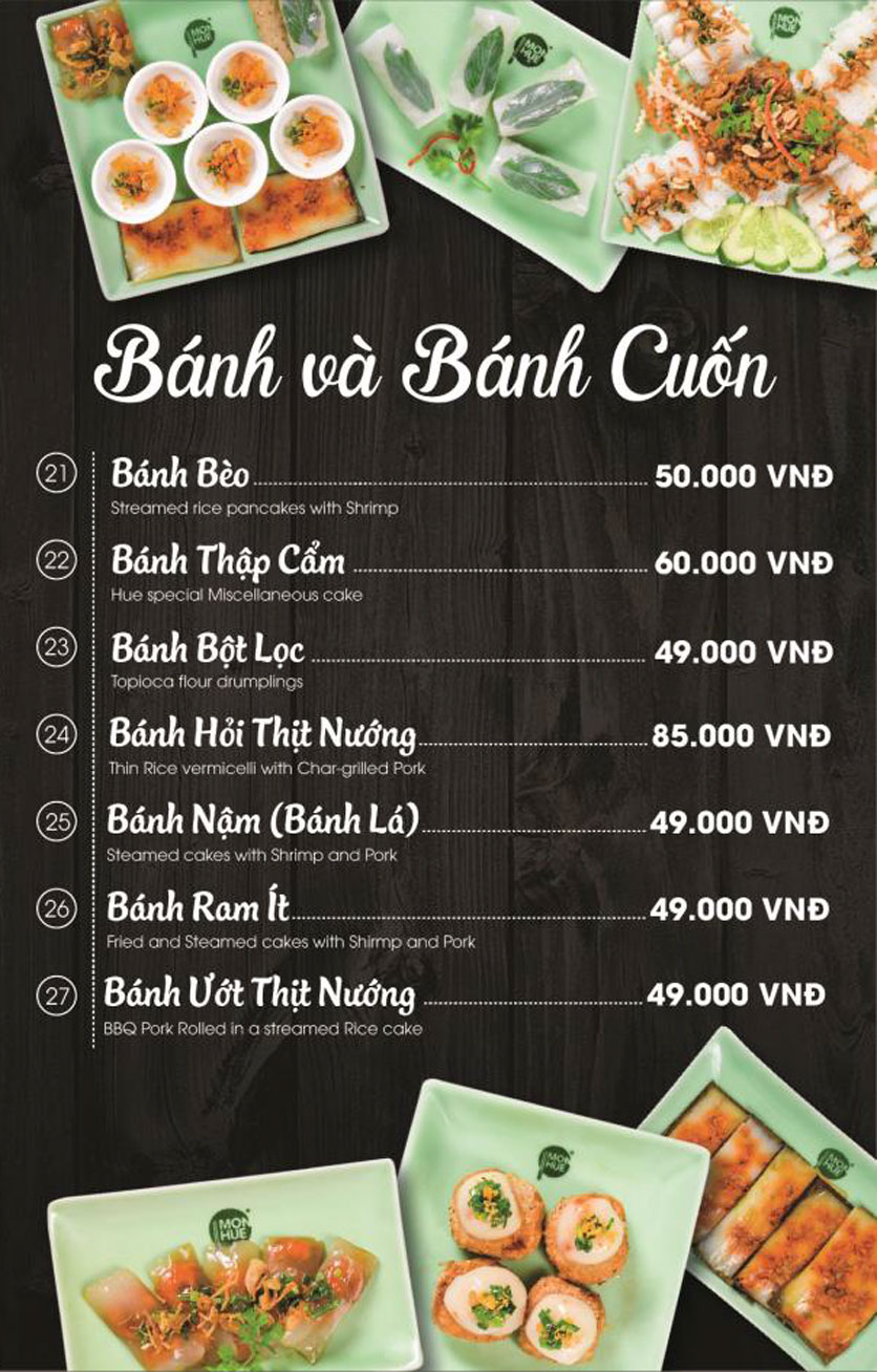 Menu Món Huế – Trần Duy Hưng 13 
