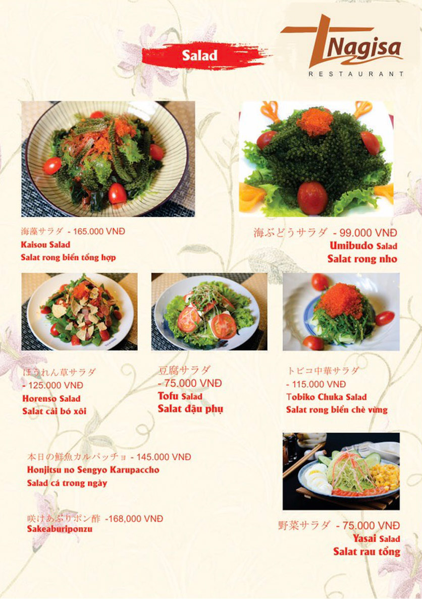 Menu Nhà hàng Nhật Bản Nagisa - Linh Lang 8