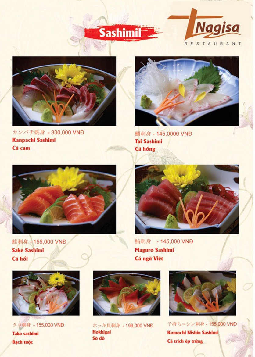 Menu Nhà hàng Nhật Bản Nagisa - Linh Lang 3