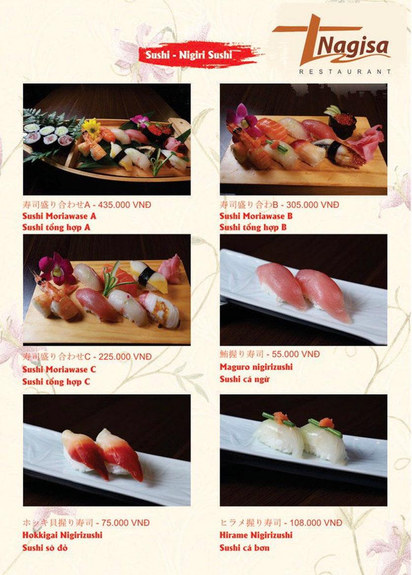 Menu Nhà hàng Nhật Bản Nagisa - Linh Lang 4