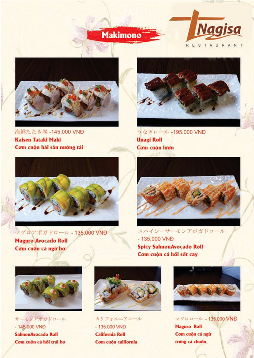 Menu Nhà hàng Nhật Bản Nagisa - Linh Lang 7
