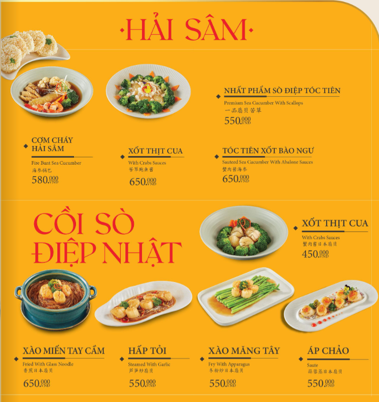 Menu Nam Phương Lầu - Nguyễn Thị Diệu 6 